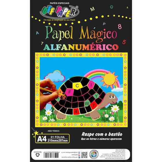 Imagem de Papel A4 Color Magico Alfanumerico C/BASTAO