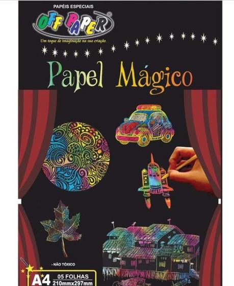 Imagem de Papel a4 color papel magico multicolor a-4 5f pacote 00426 - off paper