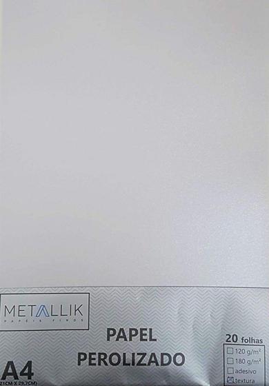 Papel A4 Liso Cor Prata 180g 20 Folhas Metálico Metallik Papéis Magazine Luiza 