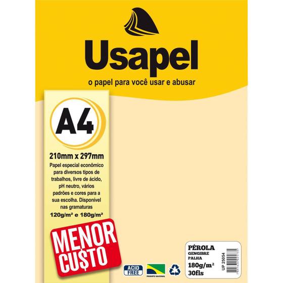 Imagem de Papel A4 (perolado) Usapel Gengibre 180g - Filiperson