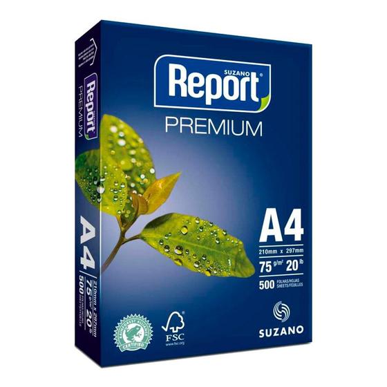 Imagem de Papel A4 Suzano Report Premium Resma 500 Folhas