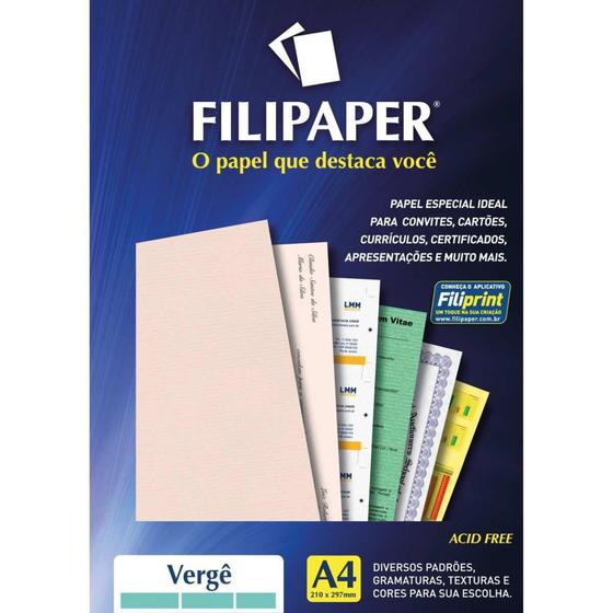 Imagem de Papel a4 vergê salmao 180g. cx com 50 - GNA