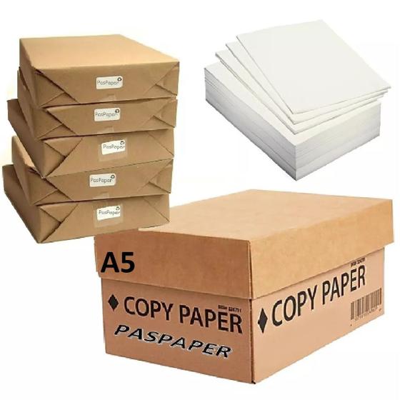 Papel A5 Sulfite 5 Pacotes 500 Folhas Resma Reciclado NFe Menor preço em Papel A5 Sulfite 5 Pacotes 500 Folhas Resma Reciclado NFe