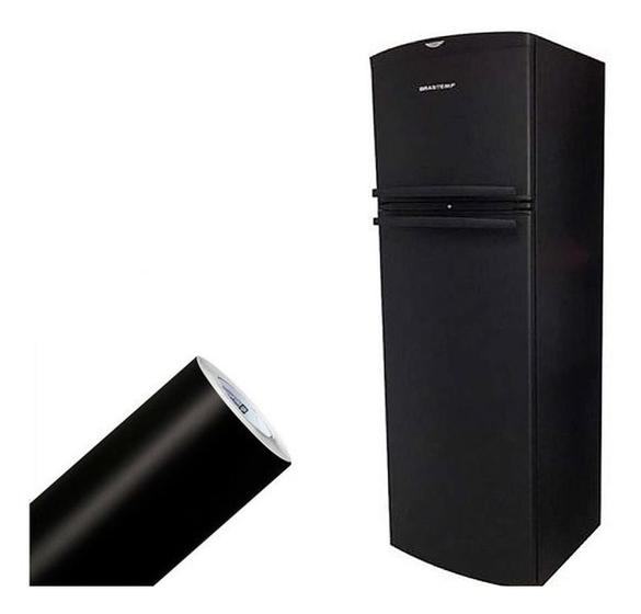 Papel Adesivo Lavável 10m Envelopamento Geladeira Preto Menor preço em Papel Adesivo Lavável 10m Envelopamento Geladeira Preto