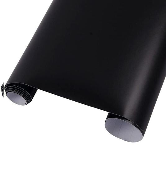 Imagem de Papel Adesivo Preto Fosco Plástico vinilico para envelopar armários, portas, vinil blackout para janelas, Lavavel 5 metros - 45cm x 5m