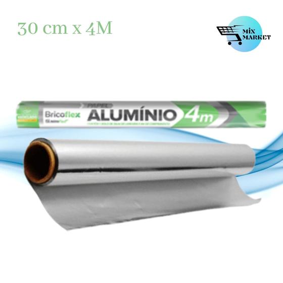 Imagem de Papel Alumínio Premium P/ Forno Freezer Etc Rolo 30cm X 4m