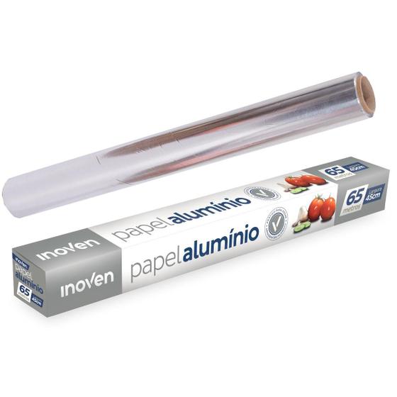Imagem de Papel Alumínio Rolo 45cm X 65metros Grande Resistente - Inoven
