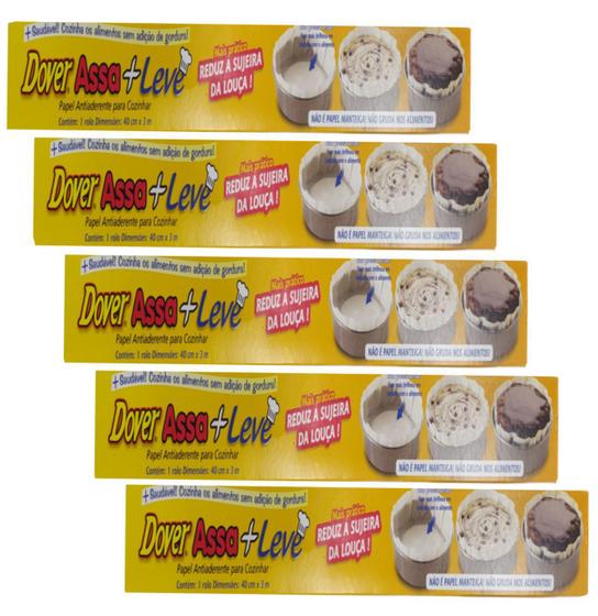Papel Antiaderente Dover Roll Assa + Leve 3m x 40cm Kit C/ 5 Menor preço em Papel Antiaderente Dover Roll Assa + Leve 3m x 40cm Kit C/ 5
