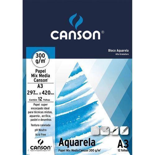 Papel Aquarela Canson Universitário A3 300g 12 Folhas - Papéis ...
