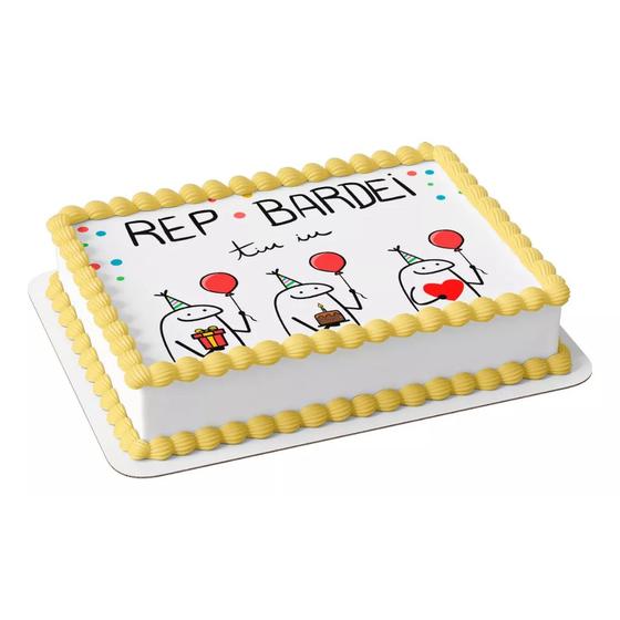 Imagem de Papel arroz comestível para bolo aniversário festa comemoração flork bento meme rep bardei