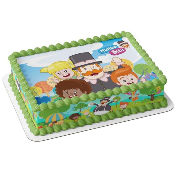 Imagem de Papel arroz e faixa comestível para bolo festa aniversário  mundo bita