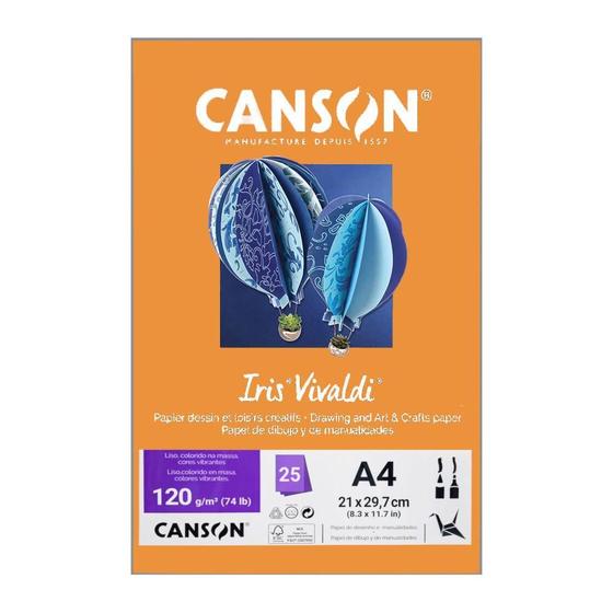 Imagem de Papel Canson A4 Iris Vivaldi 120G 25Fls Cenoura