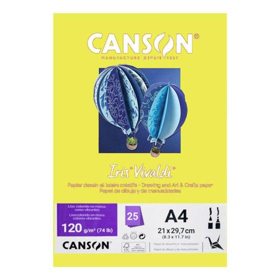 Imagem de Papel Canson A4 Iris Vivaldi 120g 25Fls - Escolha a cor