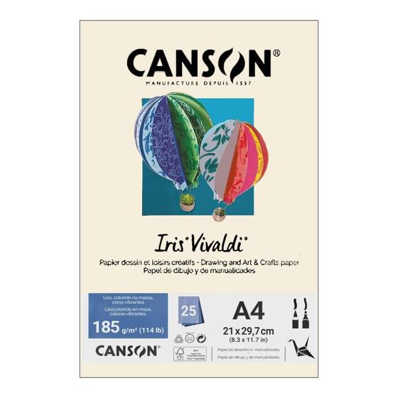 Imagem de Papel Canson A4 Iris Vivaldi 185G 25Fls Creme