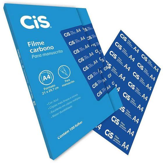 Imagem de Papel Carbono para Lápis CIS Filme Azul A-4 CX com 100