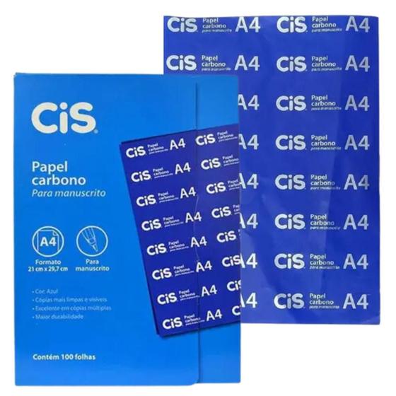 Imagem de Papel carbono para manuscrito azul a4 com 100 folhas - cis