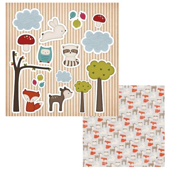 Imagem de Papel Cardstock Scrapbook Artesanato Animais na Floresta