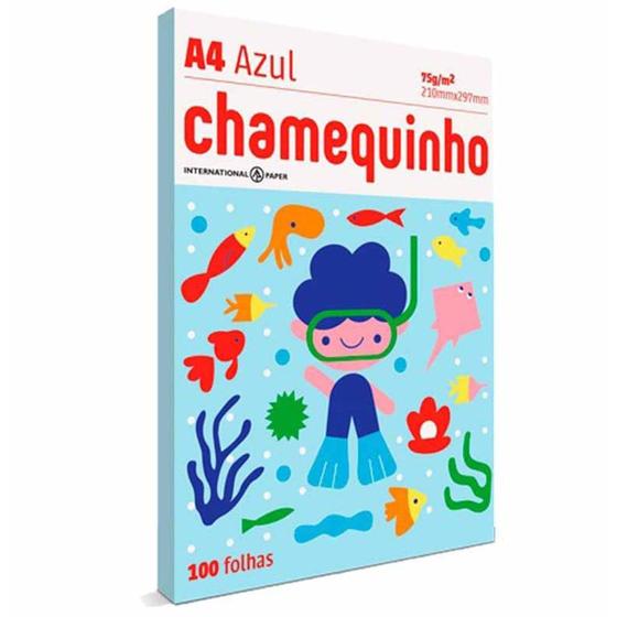 Imagem de Papel chamequinho a4 azul 75g/m2  / 100fl / chamex