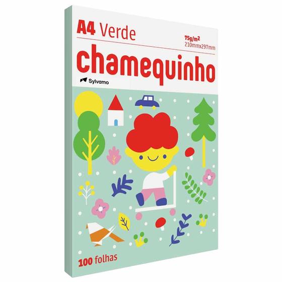 Imagem de Papel Chamequinho a4 Verde 75g/m2  / 100fl / Chamex