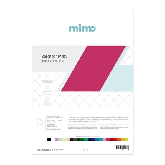 Imagem de Papel Color Pop A4 180g Rosa Pink Mimo 25 unidades