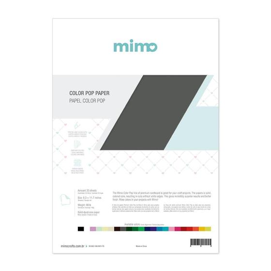 Imagem de Papel Color Pop Cinza Lua Mimo - A4 - 180 gr - 25 unds