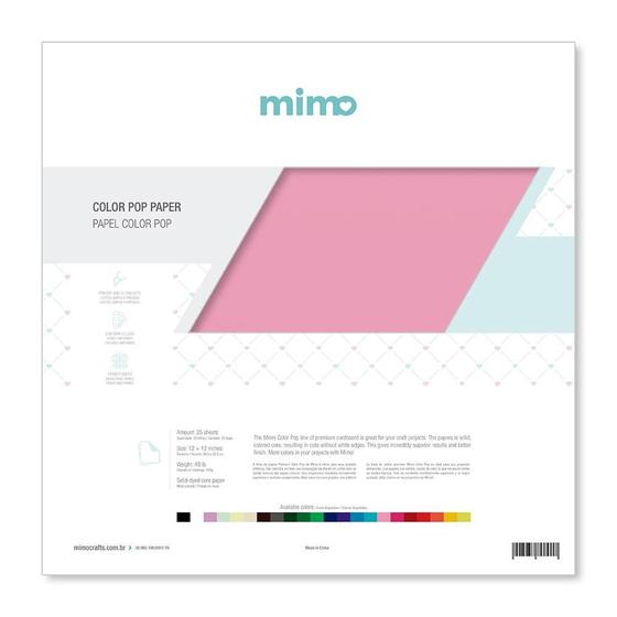 Imagem de Papel Color Pop Rosa Chiclete Mimo - 30,5 x 30,5 cm - 180 gr - 25 unds