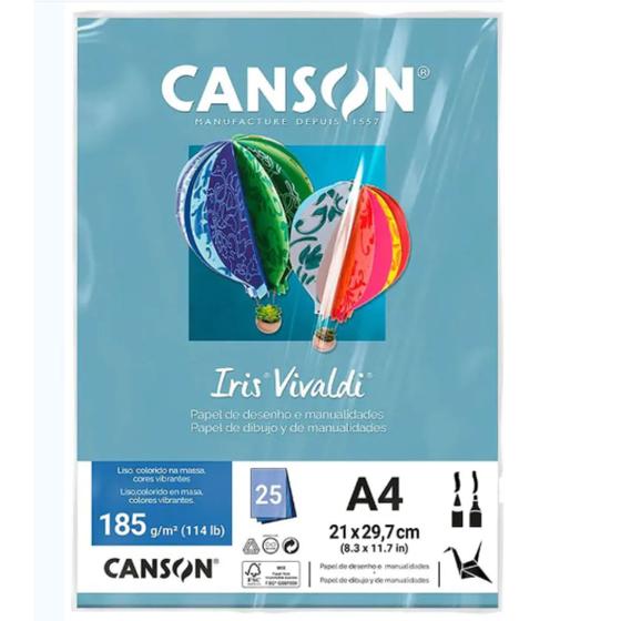 Imagem de Papel Colorido Canson Iris Vivaldi A4 185g 25fls 