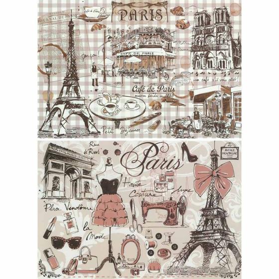 Imagem de Papel com Estampa Café de Paris Ref 5097