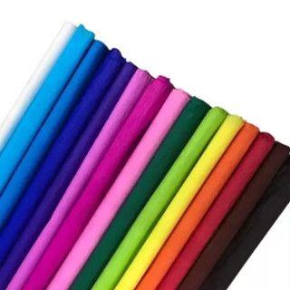Imagem de Papel Crepom 48cm X 2m Pacote Com 20 Unidades Com 1 Cor Só Várias Cores Disponíveis Atacado - Azul Royal