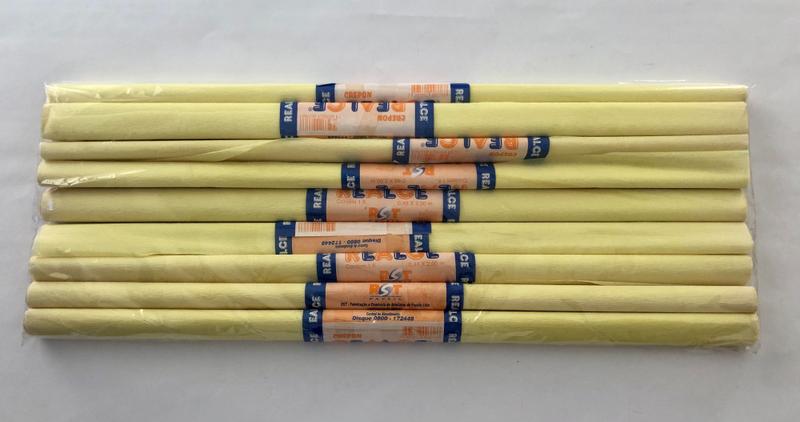 Papel Crepom Amarelo Claro com 10 unidades - Realce Imagem de Papel Crepom Amarelo Claro com 10 unidades