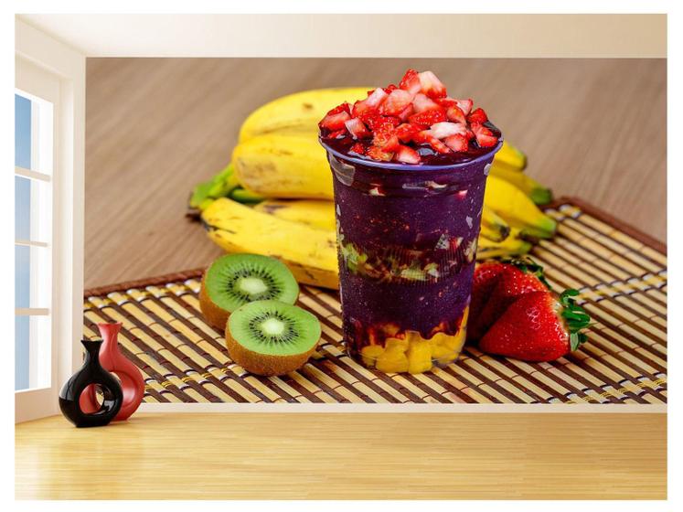 Imagem de Papel De Parede 3D Alimentos Açai No Copo Frutas 3,5M Al445