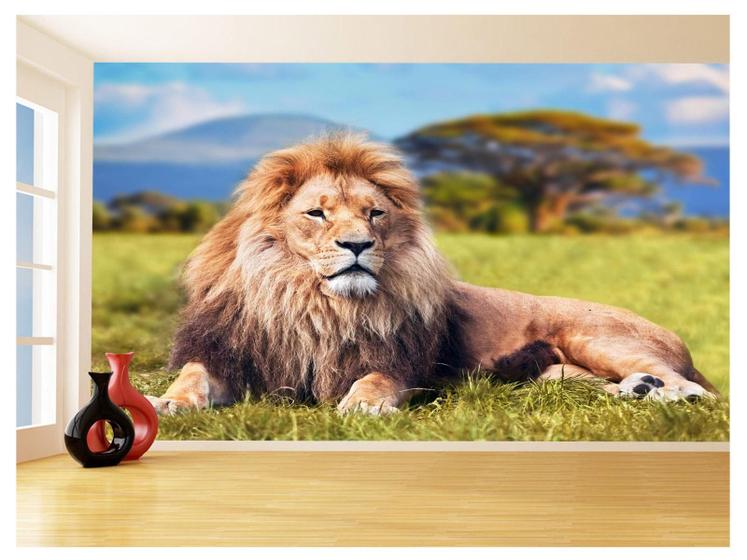 Imagem de Papel De Parede 3D Animais Leão África Safari 3,5M Anm484