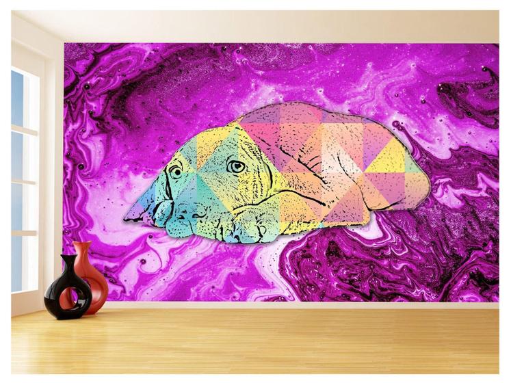 Imagem de Papel De Parede 3D Animais Pop Art Cachorro Pet 3,5M Pxa221