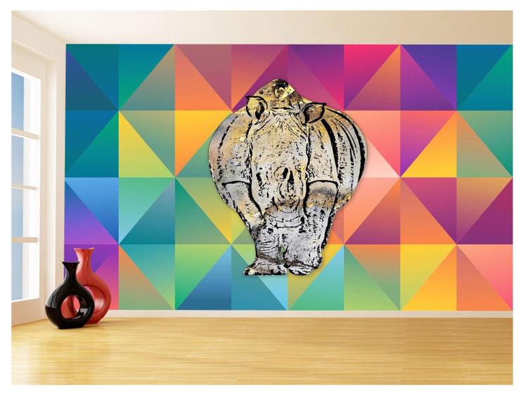 Imagem de Papel De Parede 3D Animais Pop Art Rinoceronte 3,5M Pxa510