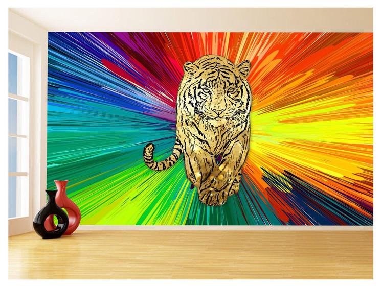 Imagem de Papel De Parede 3D Animais Pop Art Tigre Felino 3,5M Pxa122