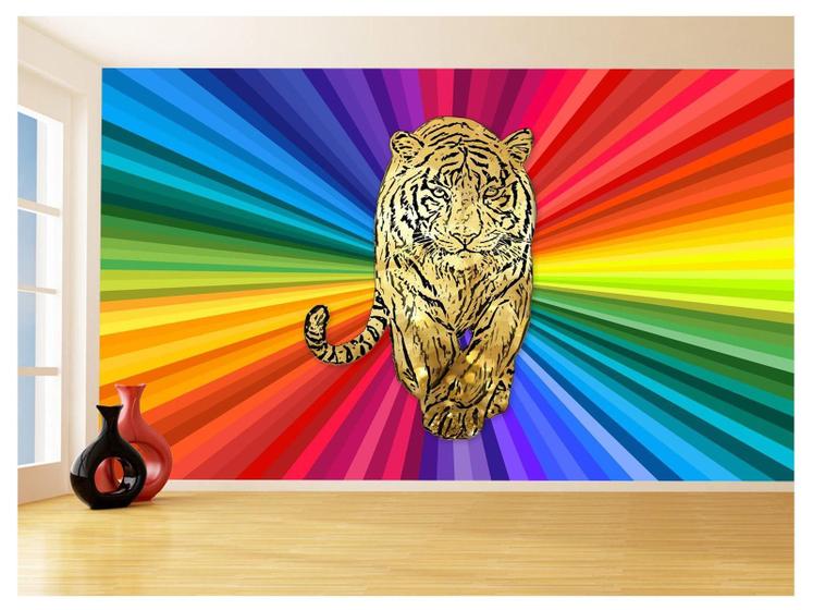 Imagem de Papel De Parede 3D Animais Pop Art Tigre Felino 3,5M Pxa131