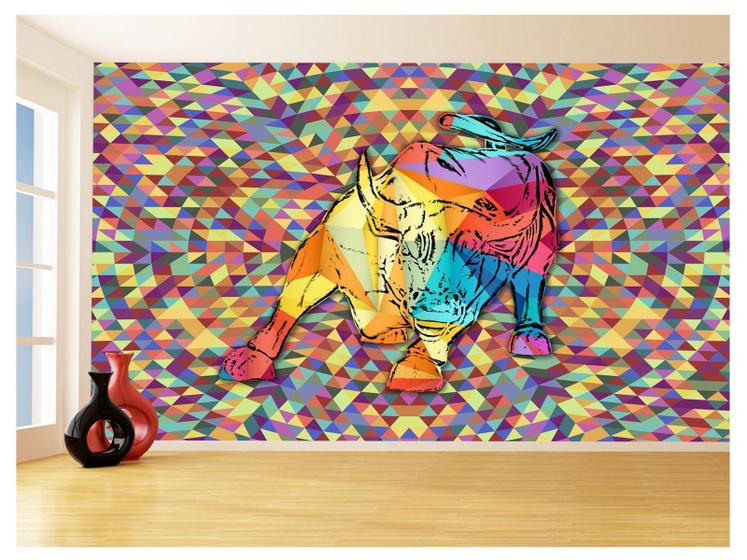 Imagem de Papel De Parede 3D Animais Pop Art Touro Bull 3,5M Pxa155