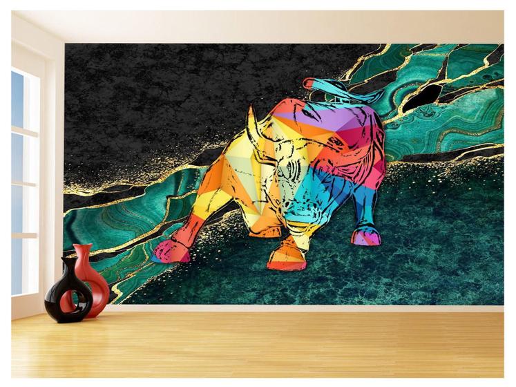 Imagem de Papel De Parede 3D Animais Pop Art Touro Bull 3,5M Pxa167