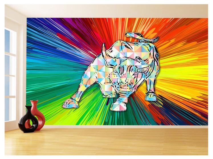 Imagem de Papel De Parede 3D Animais Pop Art Touro Bull 3,5M Pxa177