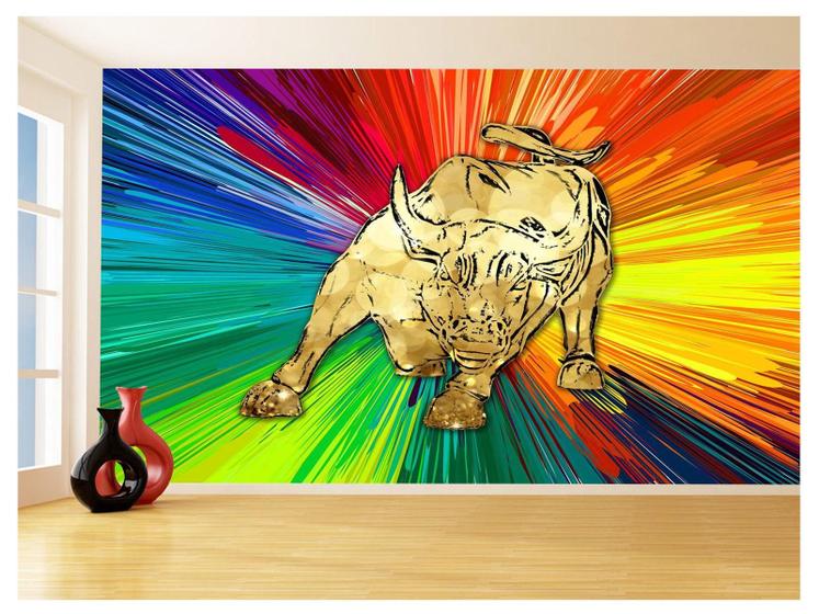 Imagem de Papel De Parede 3D Animais Pop Art Touro Bull 3,5M Pxa179