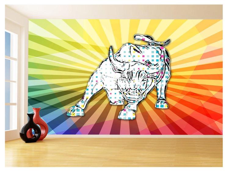 Imagem de Papel De Parede 3D Animais Pop Art Touro Bull 3,5M Pxa180