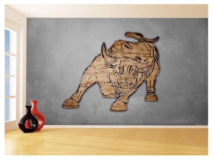 Imagem de Papel De Parede 3D Animais Pop Art Touro Bull 3,5M Pxa197