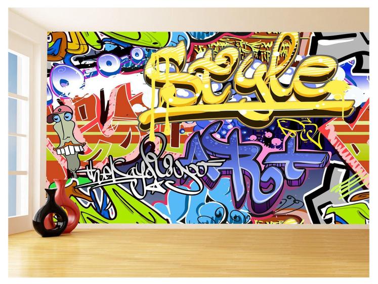 Imagem de Papel De Parede 3D Arte Graffiti Mural Grafite 3,5M Tra49