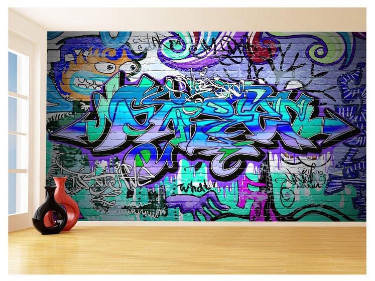 Imagem de Papel De Parede 3D Arte Graffiti Mural Grafite 3,5M Tra77