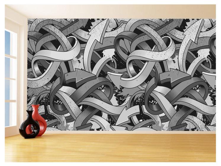 Imagem de Papel De Parede 3D Arte Graffiti Mural Setas Cor 3,5M Tra96