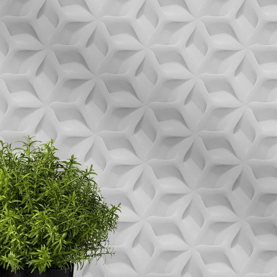 Imagem de Papel de Parede 3D Bumerangue Hexágono Geométrico Decorativo Autocolante 1 Metro