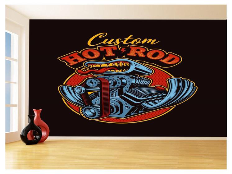 Imagem de Papel De Parede 3D Carro Antigo Hot Rod Cultura 3,5M Cxr112