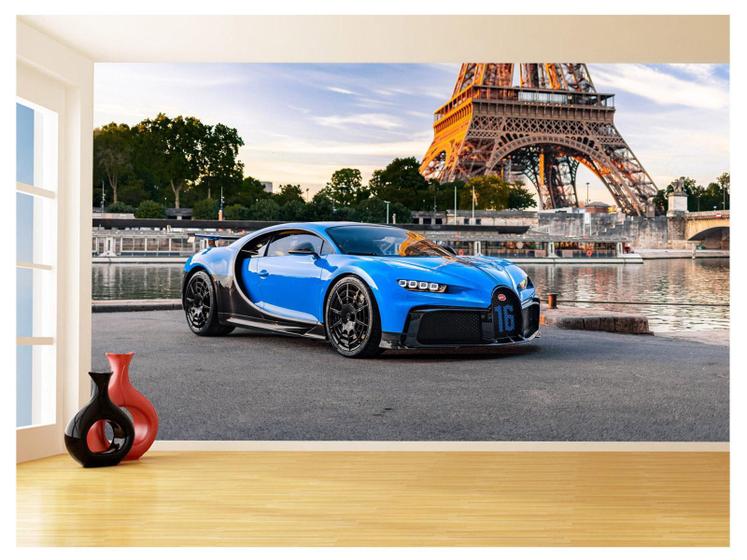 Imagem de Papel De Parede 3D Carro Bugatti Chiron Pista 3,5M Car13