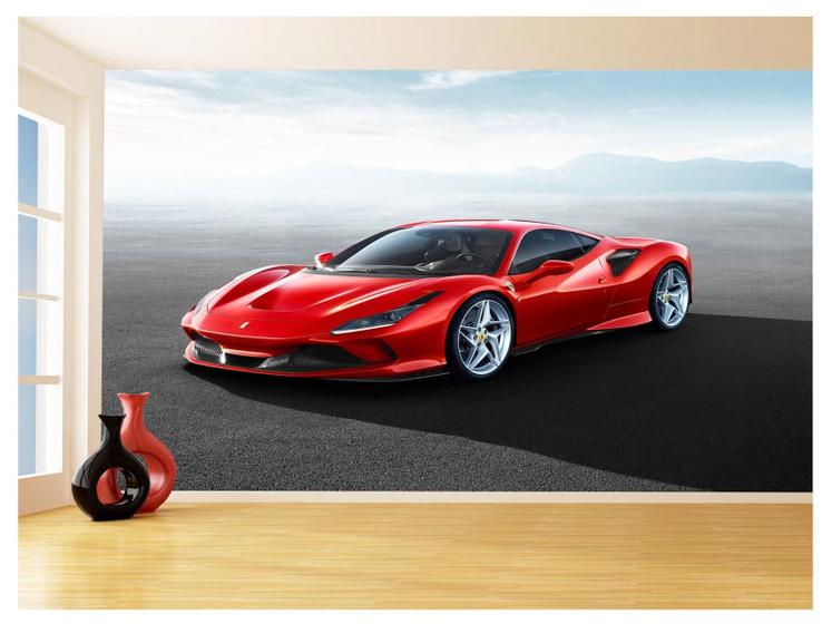 Imagem de Papel De Parede 3D Carro Ferrari Vermelha Pista 3,5M Car127