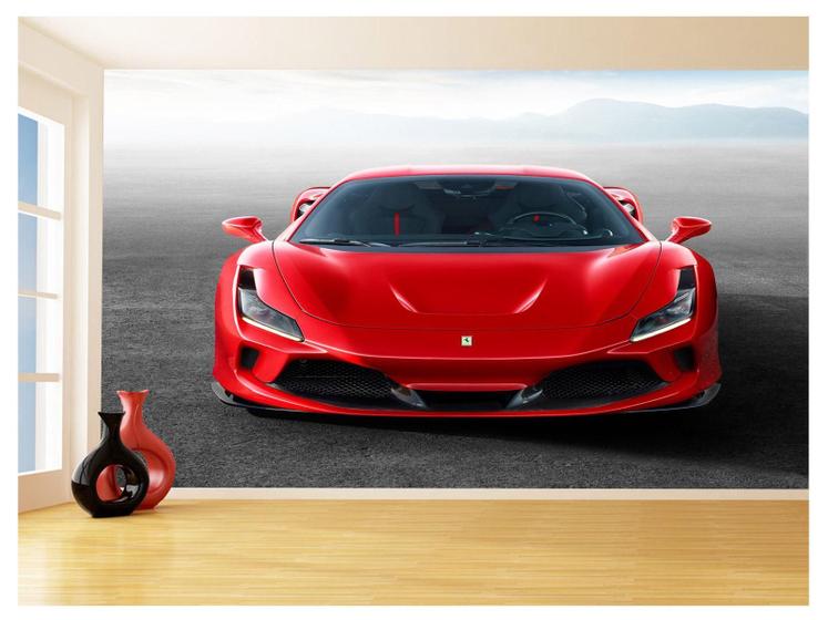 Imagem de Papel De Parede 3D Carro Ferrari Vermelha Pista 3,5M Car128